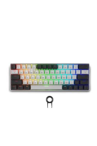 Spartan Gear Pegasus 2 RGB Wired Wireless 63 Keys Mechanical Keyboard (White/Grey)