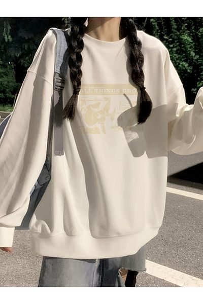 uyguntarz Unisex All Things Grow Printed Oversize Sweatshirt