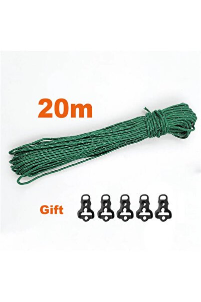 Choice حبل خيمة عاكس أخضر بطول 20 مترًا، 2.5 مم، عالي القوة، 20 مترًا و25 متر...