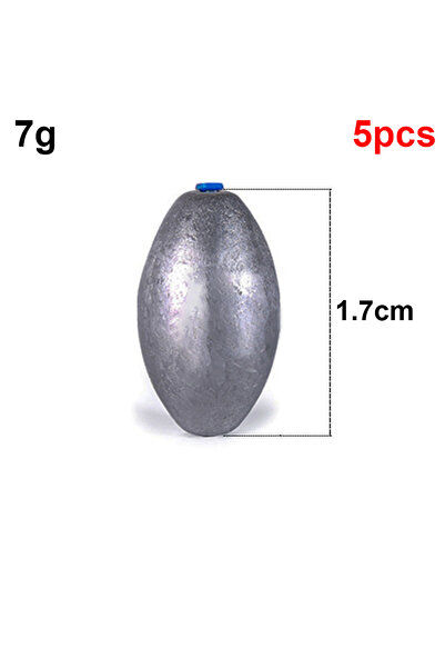 Choice 5 قطع 7 جرام على شكل بيضة ثقالة صيد 5 جرام - 100 جرام بيضاوية الشكل ثق...
