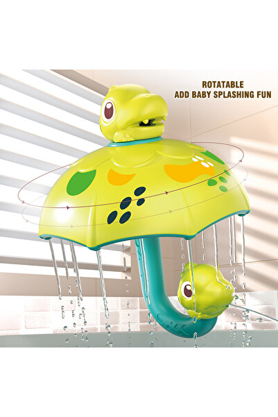 Choice مظلة استحمام على شكل ديناصور للأطفال باللون الأخضر، لعبة استحمام دوارة...