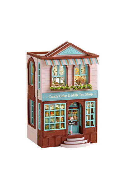 Choice نموذج تجميع بيت الدمية الخشبي الصغير D-013 مع أثاث وإضاءة لبيت الدمية ...