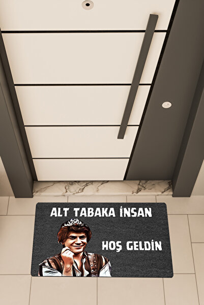 Dormot Yüksek Kaliteli Dijital Baskı Siyah, Prens Alt Tabaka İnsan Temalı Kapı Önü Paspası