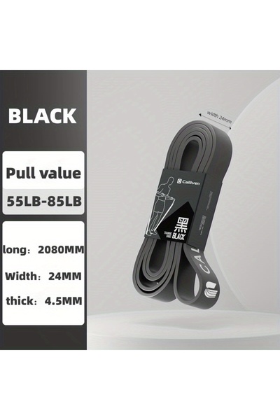 Choice حزام مطاطي أسود للياقة البدنية للرجال، حزام مقاومة، حزام سحب، حبل سحب، تدريب القوة، مساعد