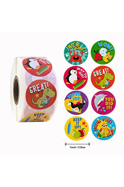 Choice1 A-03 ملصقات مكافأة وتشجيع للأطفال من WOW ABC، 500 قطعة/لفة، ملصقات تح...