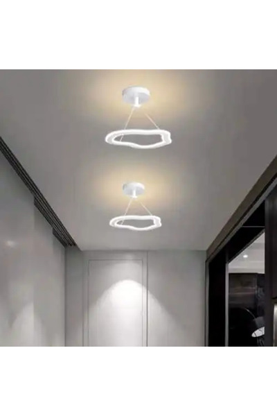 LED CONCEPT LED chandelier with 3 types of light and remote control, white, asymmetrical, 27W, dimmable, 25x25x35cm