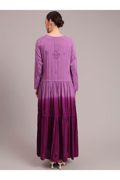 alaya Hand Embroidered Chikankari Modal Ombre Jalabiya-AL4047