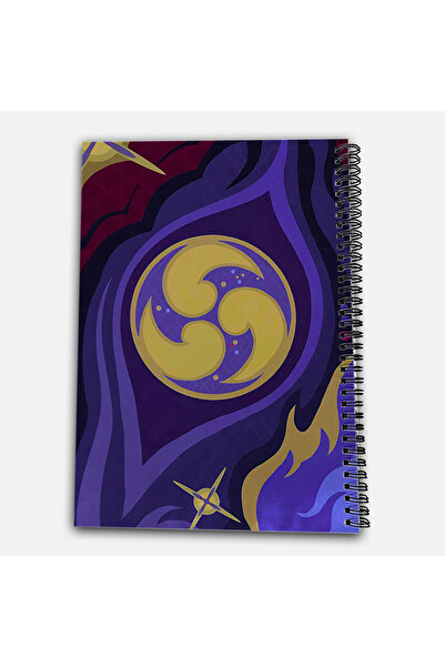 Define Moyas دفتر مدرسي مخطط من جينشين إمباكت رايدن شوغون مقاس A4، 72 ورقة، موديل 3