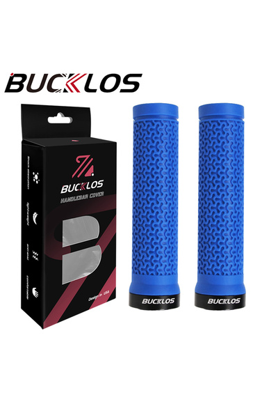 Choice مقابض دراجة هوائية ناعمة من بلو باكلوس للدراجات الجبلية، مزودة بقفل عل...