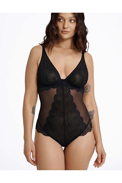 ESOTIQ Women's Mesh Bodysuit Body Mesh & Lace Sexy Lingerie Brazilian Bottom | Kim