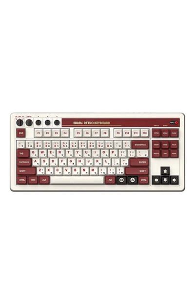 8Bitdo Fami Edition Gaming Mechanical Wireless Keyboard - White/Brown