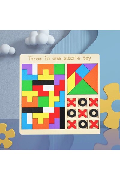 Choice NB140C1-1 ألغاز خشبية 3 في 1، ألغاز ذكاء وفرز وحساب رياضي ملون