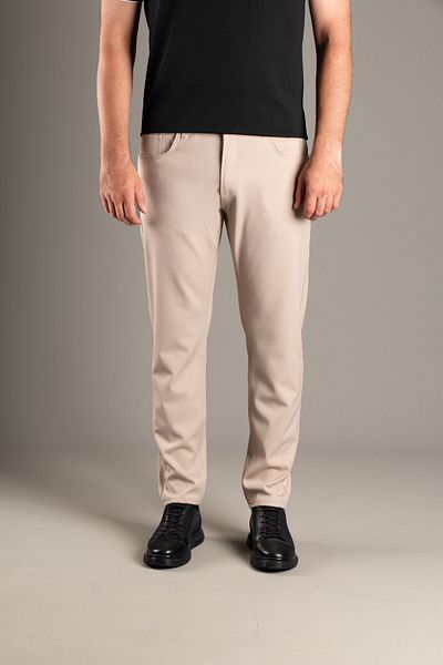 JR9 Men's Beige Flexible Linen Pants