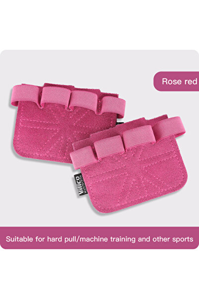 Choice A0141-red Powerlifting Gym Gloves Breathable Horizontal Bar Booster Gloves Weightlifting Leather Pal