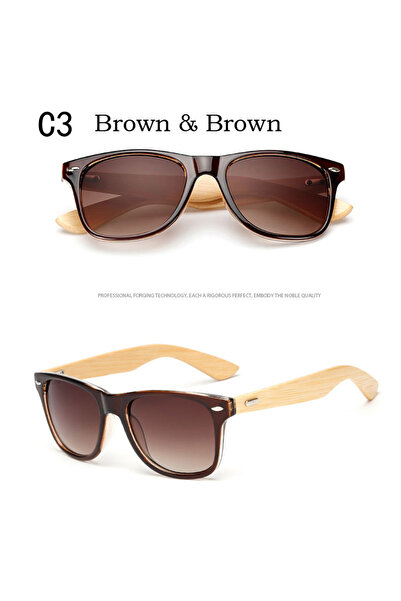 Choice KP1501-C3 Wood Cycling Sunglasses Men Women Square Bamboo Women for Women Men Mirror Sun Glasses Ove