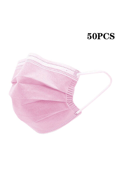 Choice Pink 50Pcs 3-layer Mask Face Masks Melt Blown Cloth Disposable Safety ...