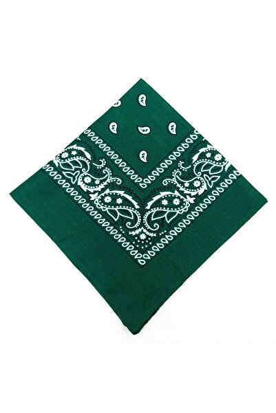 Choice وشاح مربع من القطن 100% بتصميم هيب هوب عصري، مقاس 55×55 سم، لون أخضر د...