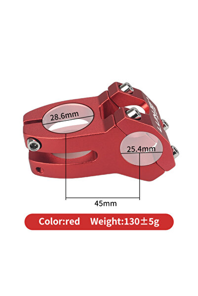 Choice جذع دراجة طريق جبلية أحمر مقاس 25.4 × 45 مم، جذع مقود دراجة مصنوع من س...