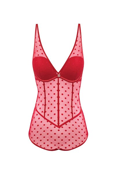 ESOTIQ Women's Mesh Bodysuit Brazilian Body Sexy Lingerie with Polka Dot Embroidery | Izzie