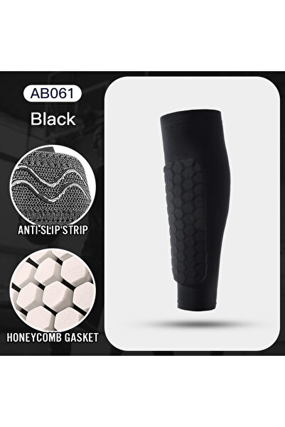 Choice أكمام الساق XL AB061-BK واقيات الساق من النايلون المقاوم للصدمات على شكل خلية نحل، جوارب داعمة لحماية الساق لكرة القدم