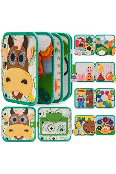 Choice1 كتاب مزرعة مزدحم للأطفال الصغار من مونتيسوري ثلاثي الأبعاد كتاب هادئ ...