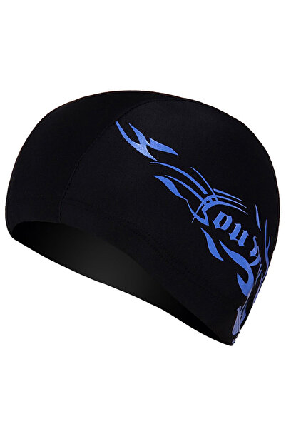 Choice قبعات سباحة مرنة باللونين الأسود والأزرق للرجال والنساء من النايلون لح...