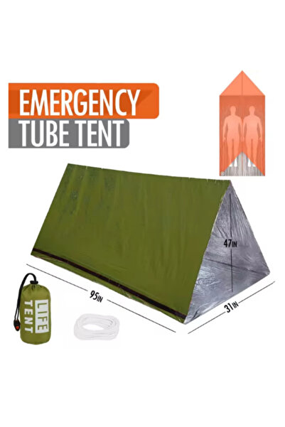 Choice خيمة طوارئ خضراء لشخصين للتخييم المقاوم للماء والسفر والحملات العائلية...