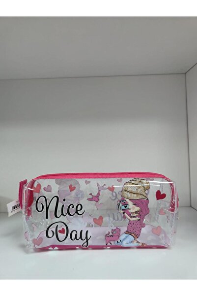 TATLI GÜNLER Şeffaf Sevimli Fotoğrafçı Kız Çocuk Desenli Kalemlik – Makyaj Çantası