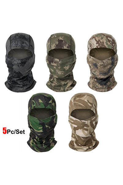 Choice مجموعة مقاس واحد مكونة من 16 قطعة من قبعات بالاكلافا المموهة لركوب الد...