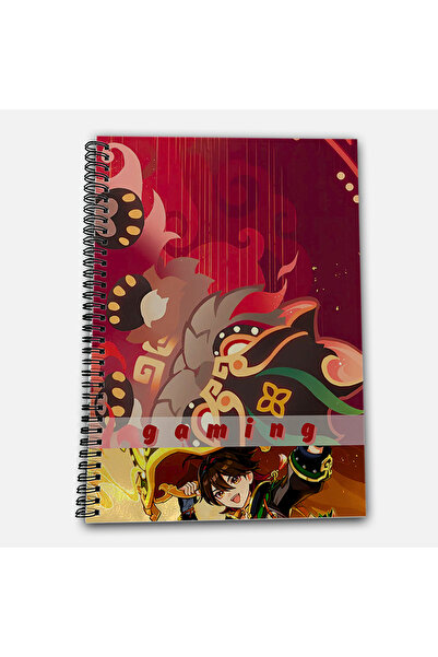 Define Moyas دفتر مدرسي مخطط للألعاب من جينشين إمباكت مقاس A4، 72 ورقة، موديل 3