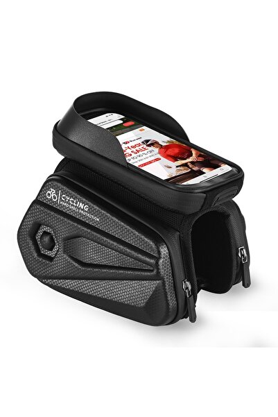 Choice حقيبة هاتف سوداء من ويست بايكينج مزودة بأنبوب علوي للدراجة وشاشة تعمل ...