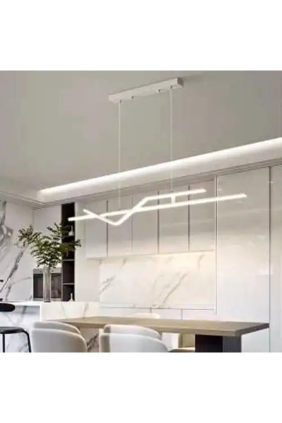 LED CONCEPT LED chandelier with 3 types of light and remote control, white, linear, 84W, dimmable, 120x18x100cm