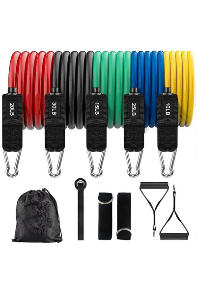 Choice أشرطة مقاومة للتمرين بوزن 100 رطل، أشرطة تمارين بمقابض، حبل سحب مع حزام للكاحل