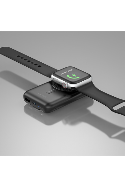 Lapas LP-PW004 Akıllı Saat Kablosuz Şarj Özellikli Wireless Powerbank 10000mAh 15W Siyah