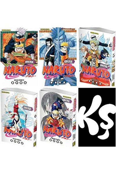 Gerekli Şeyler Yayıncılık Naruto 3-4-5-6-7 manga seti (5 kitap) 1 adet anime ...