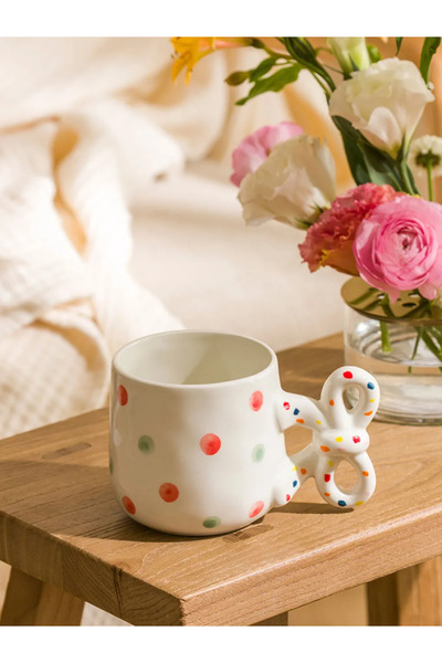 LC Waikiki Lcw Home Mixed Bow Patterned Ceramic Mug 400 ml
