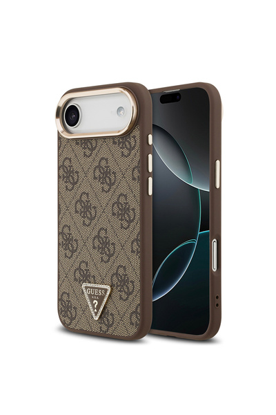 Guess iPhone 17 Air Kılıf Lisanslı M-safe Şarjlı Gold Metal Kamera Çerçeveli ...