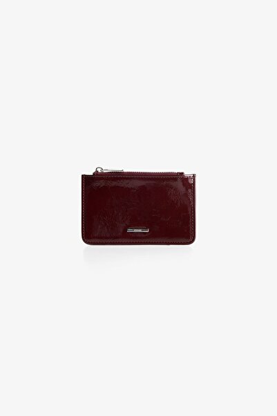 Bershka Faux-patent-finish card holder
