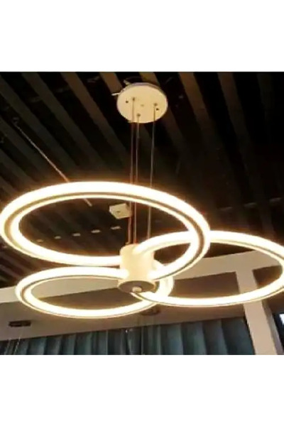 LED CONCEPT LED chandelier with 3 types of light and remote control, white, round, 186W, dimmable, 50x50x100cm