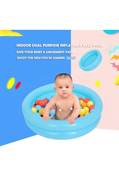 Shunmaii 60cm Round Inflatable Baby Toddlers Swimming Pool Summer Kids Water Toys Inflatable Bath Tub Port...
