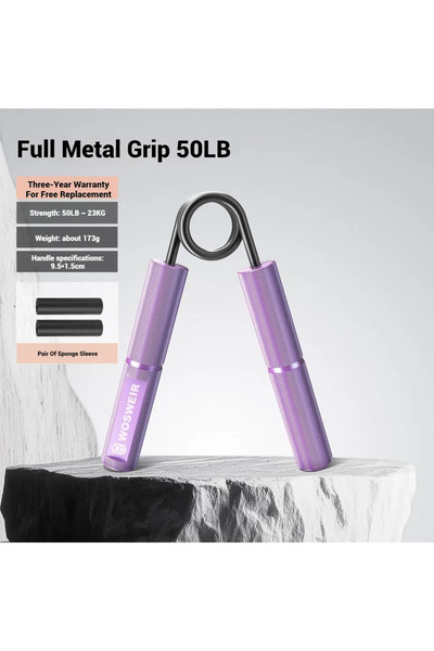 Choice 50 Pounds-Purple WOSWEIR-Hand Strength Trainer for Men Portable Type a Grip Fitness Rehabilitation E