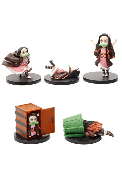 Funko No Box 5pcs Nezuko 5pcs/set Demon Slayer Kamado Nezuko Anime Action Figure Toys Collection Model Cut