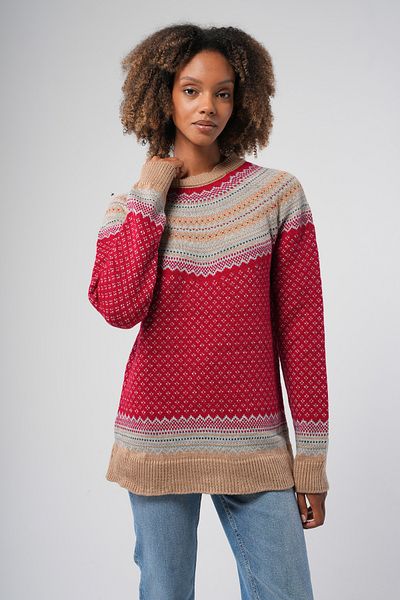 Hopoi Women's Patterned Knitwear Winter Sweater