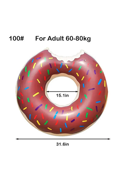 Choice عوامة سباحة قابلة للنفخ على شكل دونات بوزن 60-80 كجم للأطفال والكبار، ...