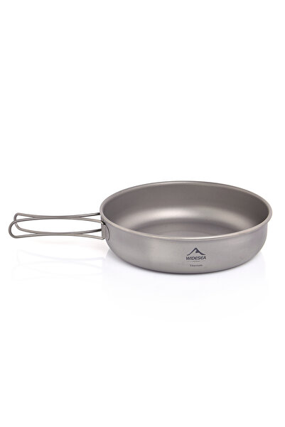 Widesea مقلاة 17.4 سم، مقلاة تيتانيوم للتخييم، وعاء، طبق خفيف الوزن للغاية، ش...