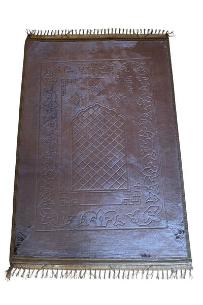 Zey-Al Hajj Umrah Gift Luxury Thick Soft Plush Prayer Rug Non-Slip Base 80X120 cm