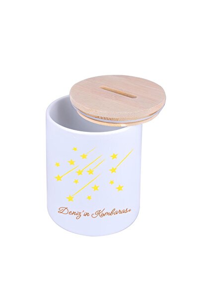 LIWOGY Kişiye Özel Yıldızlı İsim Baskılı Kumbara / Dekoratif Kumbara /Kişisel...