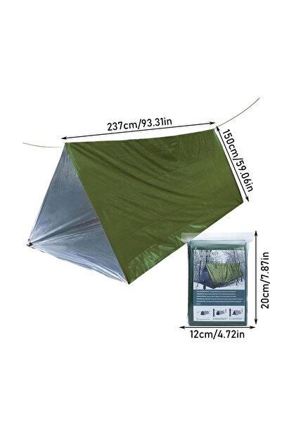 Choice بطانية طوارئ خارجية خضراء، بطانية نجاة، مجموعة خيمة نجاة للتخييم والهر...