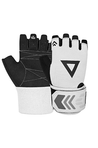 Aolikes قفازات رفع الأثقال البيضاء مقاس XL، سوار معصم داعم، قفازات رياضية مضا...