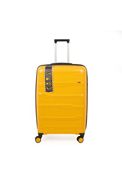 AVVİO PP Büyük Boy Valiz - Hardal - 77x45x32 cm